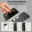 Litchi Texture Leather Card Holder Strap Holder Adhesive Phone Kickstand Wallet with Mirror - Black - 2
