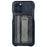 KT1 Card Holder Adhesive PU Leather Phone Wallet with Strap Holder - Black / Grey - 2