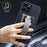 KT1 Card Holder Adhesive PU Leather Phone Wallet with Strap Holder - Black / Grey - 5