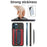 KT1 Card Holder Adhesive PU Leather Phone Wallet with Strap Holder - Black / Grey - 6