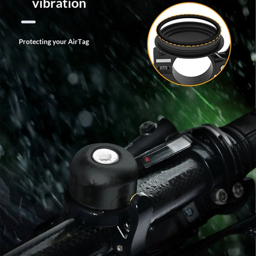 Bike Bell with AirTag Holder IPX5 Waterproof Anti-Theft Tracking Bicycle Bell for Cycling - Black - 2