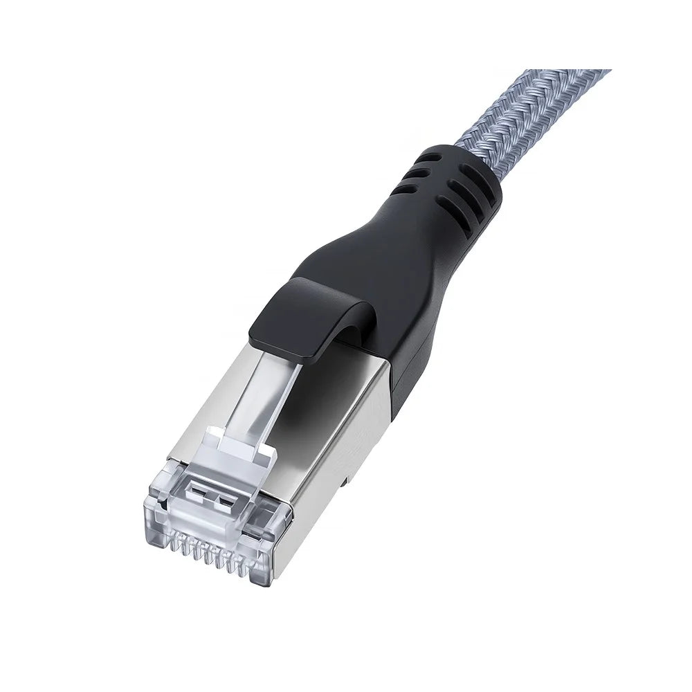 KY01A 1.8m USB-C to RJ45 Ethernet Adapter Braided Cable 1000Mbps Gigabit Network Cable for Laptop Phone Tablet - Grey  /  Silver - 2