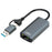 KY24 2-in-1 USB  /  Type-C to RJ45 2.5Gbps Ethernet Adapter Aluminum Alloy Gigabit Network Card for Desktop Laptop - Grey - 1