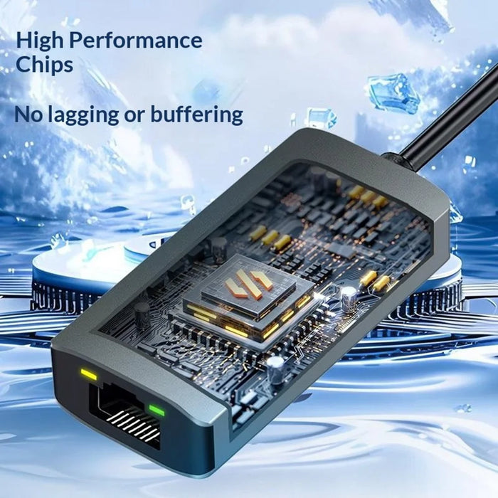KY24 2-in-1 USB  /  Type-C to RJ45 2.5Gbps Ethernet Adapter Aluminum Alloy Gigabit Network Card for Desktop Laptop - Grey - 6