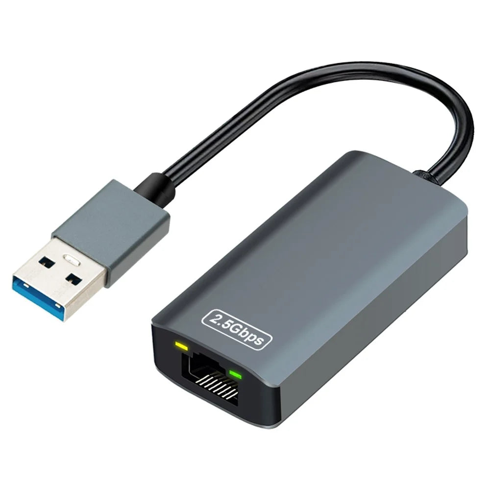 KY34A USB-C to RJ45 2.5Gbps Ethernet Adapter USB 3.0 Aluminum Alloy Gigabit Network Card for Desktop Laptop Computer - Grey - 1