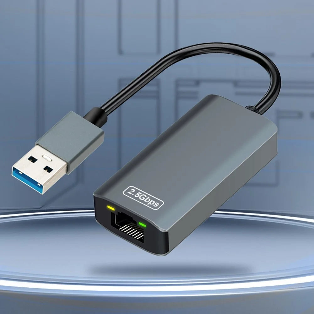 KY34A USB-C to RJ45 2.5Gbps Ethernet Adapter USB 3.0 Aluminum Alloy Gigabit Network Card for Desktop Laptop Computer - Grey - 2