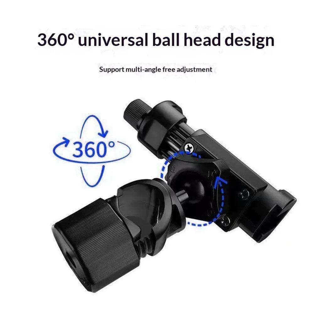 YUNTENG VCT-207 Phone Clip Mount with 17mm Ball Head Extension Clip Phone Holder Mount for Selfie Stick Tripod Stand - Black - 7