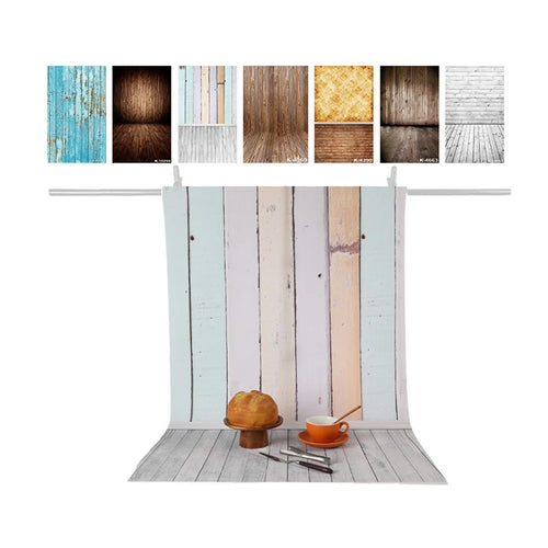 7Pcs Photography Backdrop Set Wood Grain Photo Background Cloth for Studio Shooting, 80x120cm - Style 1 - 1