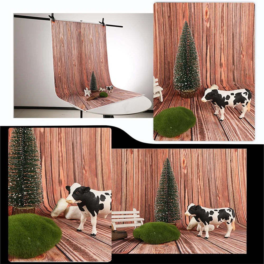 7Pcs Photography Backdrop Set Wood Grain Photo Background Cloth for Studio Shooting, 80x120cm - Style 1 - 3