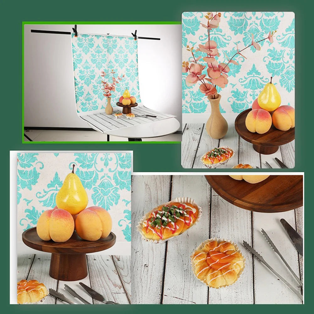 7Pcs Photography Backdrop Set Wood Grain Photo Background Cloth for Studio Shooting, 80x120cm - Style 1 - 4