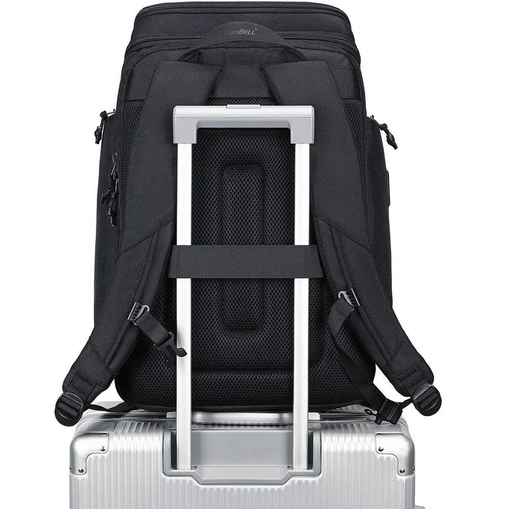 COOLBELL CB-8323 30L Business Backpack 180 Degree Opening Waterproof Laptop Bag with External Charging Ports - Black - 5