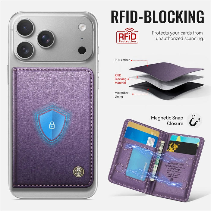 CASEME ME80 Magnetic Wallet with Stand Compatible with MagSafe RFID Blocking PU Leather Card Holder - Purple - 3