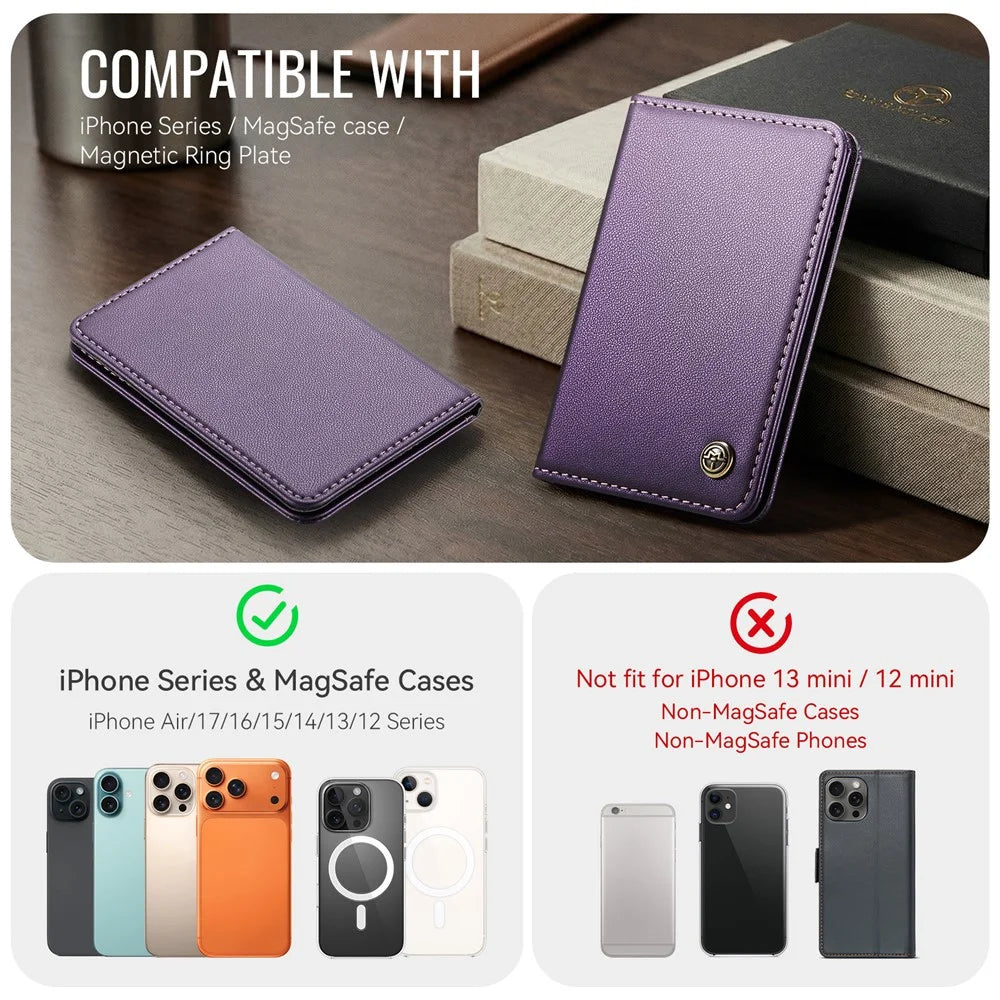 CASEME ME80 Magnetic Wallet with Stand Compatible with MagSafe RFID Blocking PU Leather Card Holder - Purple - 4