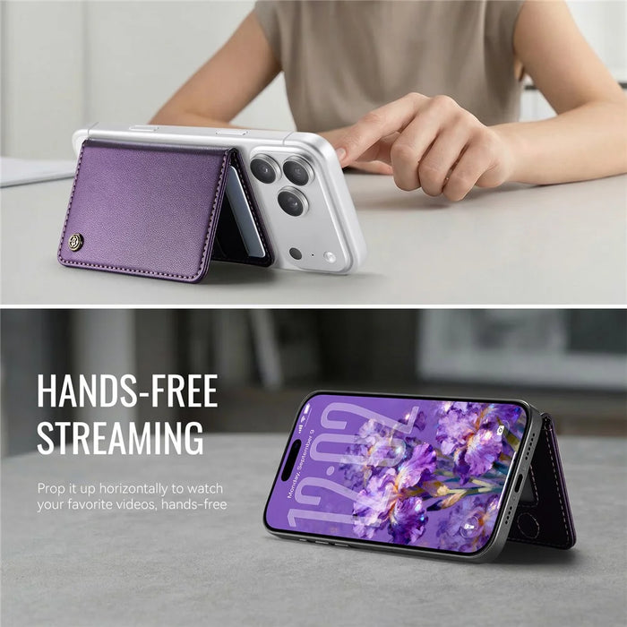 CASEME ME80 Magnetic Wallet with Stand Compatible with MagSafe RFID Blocking PU Leather Card Holder - Purple - 7