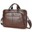 BULLCAPTAIN Top Grain Cowhide Leather Briefcase Large Capacity Business Men Messenger Bag for 16 Inch Laptop - 061 Brown - 1