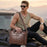 BULLCAPTAIN Top Grain Cowhide Leather Briefcase Large Capacity Business Men Messenger Bag for 16 Inch Laptop - 061 Brown - 3