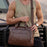 BULLCAPTAIN Top Grain Cowhide Leather Briefcase Large Capacity Business Men Messenger Bag for 16 Inch Laptop - 061 Brown - 4