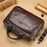 BULLCAPTAIN Top Grain Cowhide Leather Briefcase Large Capacity Business Men Messenger Bag for 16 Inch Laptop - 061 Brown - 5
