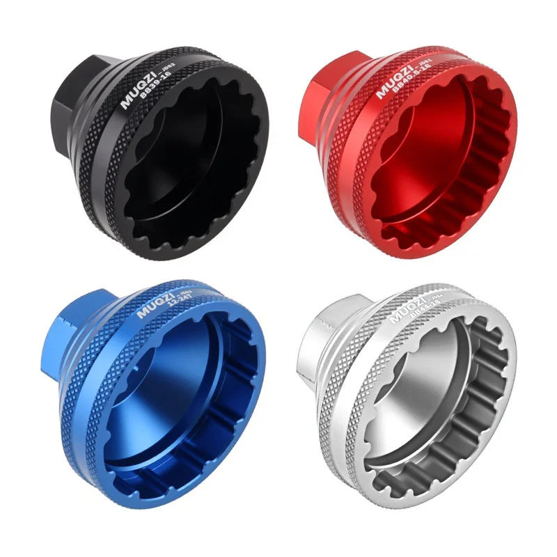 MUQZI Bike Bottom Bracket Removal Tool Aluminum Alloy Hollow Threaded 16-Tooth BB Socket Wrench - Black/BB-39-16 - 5