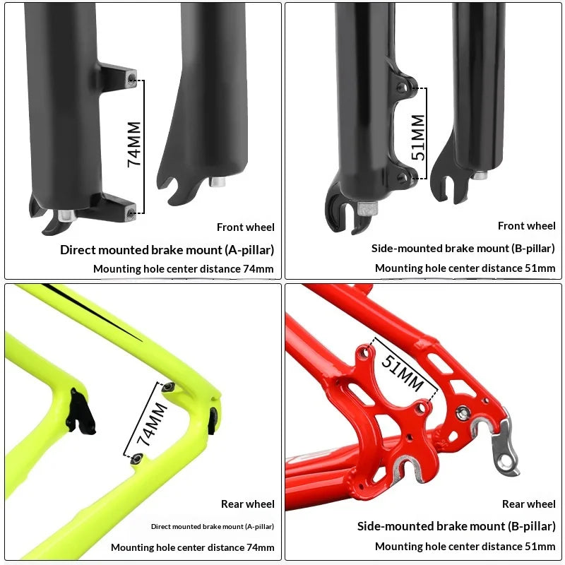 MUQZI Bike Disc Brake Adapter CNC Aluminum Alloy Disc Brake Mount Converter for MTB Road Bicycle - Gold/B Type/Front 180/Rear 160 - 3