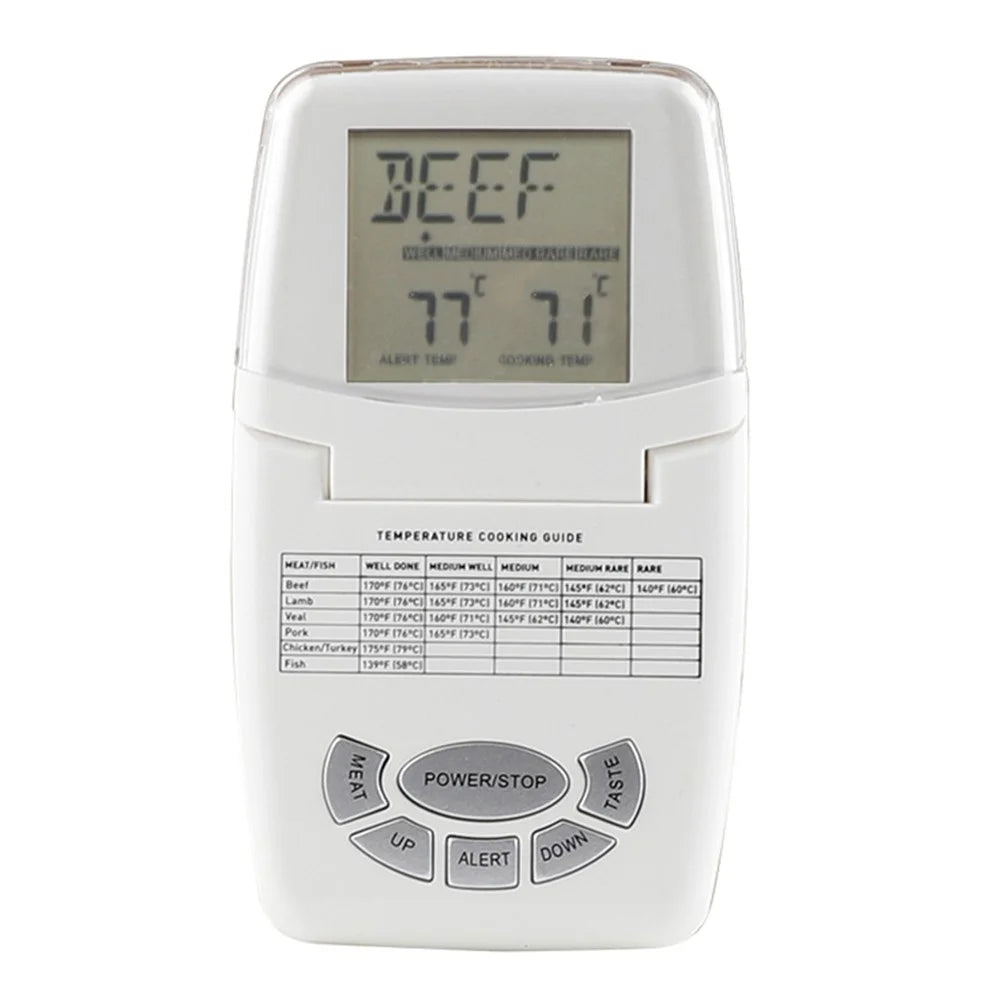 TS-84 Digital Meat Thermometer Waterproof Probe 8 Types 5 Doneness Levels Wireless BBQ Food Temperature - White - 1