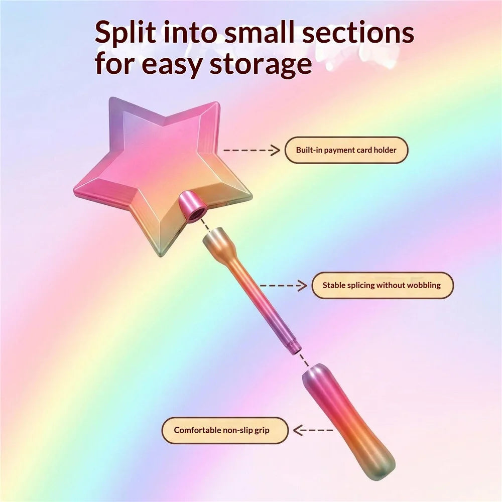 Star Wand Payment Tool 30cm 3-Section Detachable Card Holder Non-Contact Tap for ATM POS - Rainbow - 2