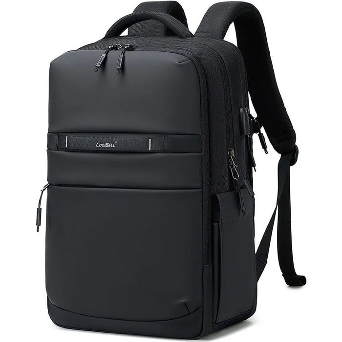 COOLBELL 8316 Travel Backpack 23L Waterproof Shoulder Bag with External USB Port for 15.6 inch Laptop - Black - 1