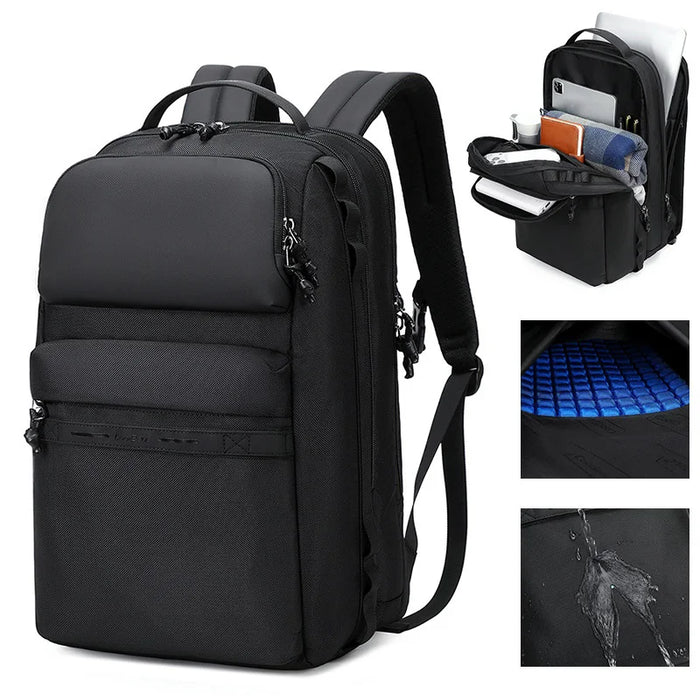 COOLBELL 8326 Men Laptop Backpack Business Travel Bag for 15.6 Inch Notebook Waterproof Large Capacity Daypack - Black - 2