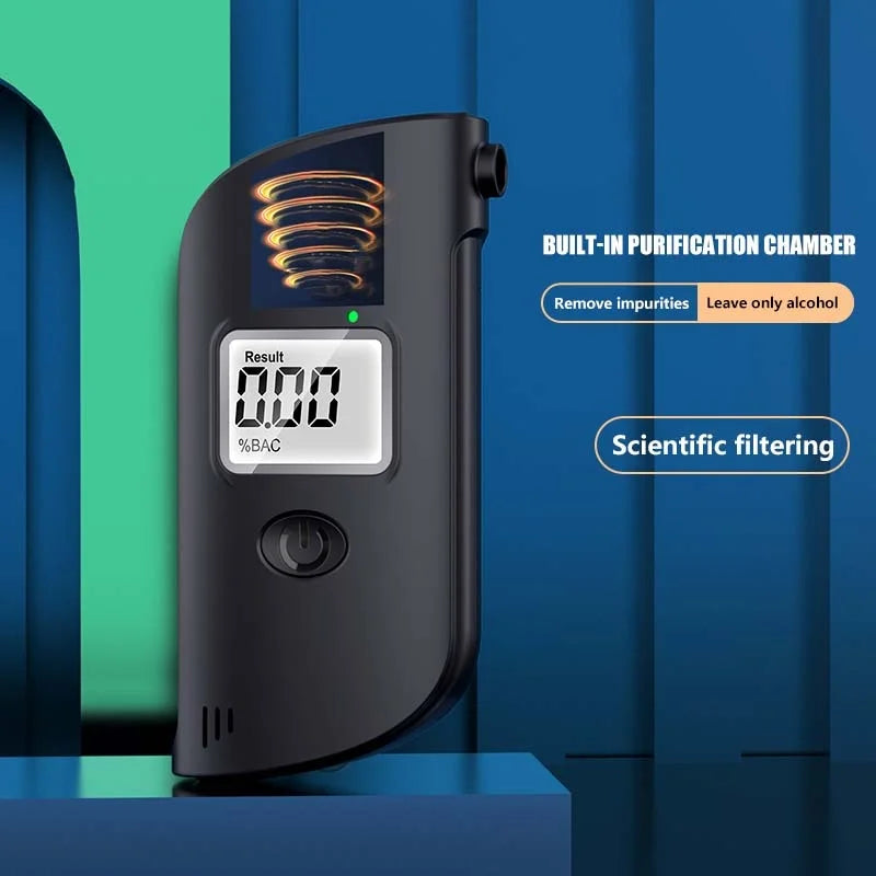 MR689 Portable Breath Alcohol Tester LCD Display Digital Breathalyzer with High Precision Sensor - English Version (With 5 Nozzles) - 3