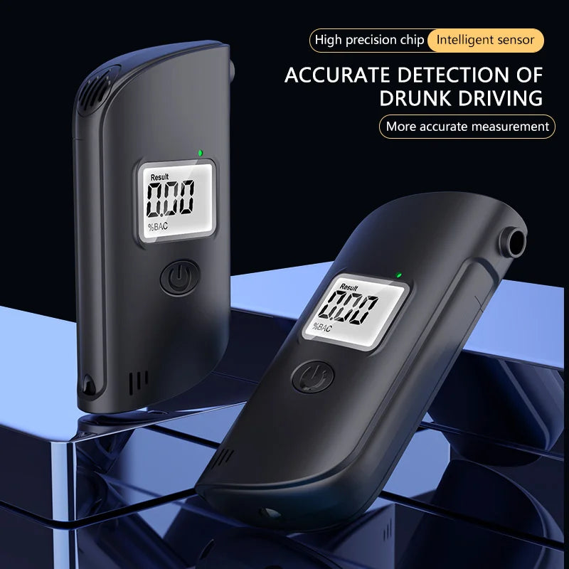 MR689 Portable Breath Alcohol Tester LCD Display Digital Breathalyzer with High Precision Sensor - English Version (With 5 Nozzles) - 7