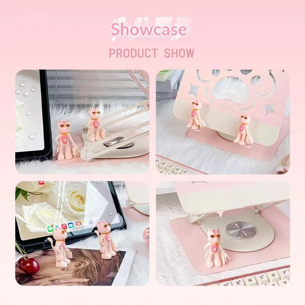 SAYROSE VIKKY-01 Cartoon Cat IP Decorative Figure Cute Mini Collectible Desk Ornament with Magnetic Base - Pink - 7