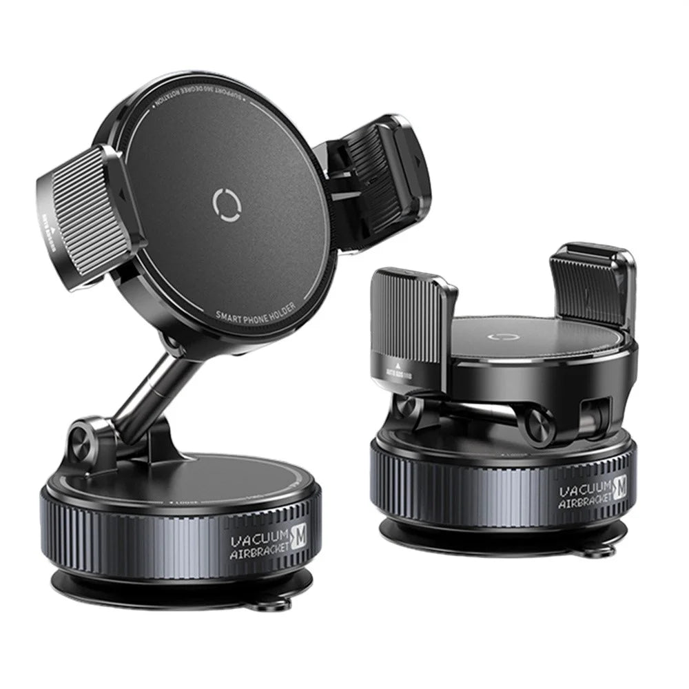 K55 Car Phone Holder 360 Degree Rotation Vacuum Suction Magnetic Mount for Dashboard Windshield - Black - 1