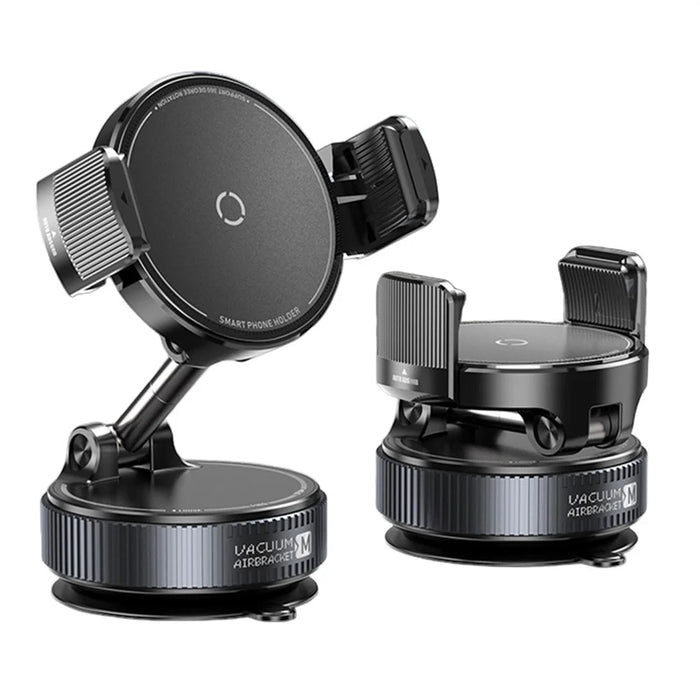 K55 Car Phone Holder 360 Degree Rotation Vacuum Suction Magnetic Mount for Dashboard Windshield - Black - 1
