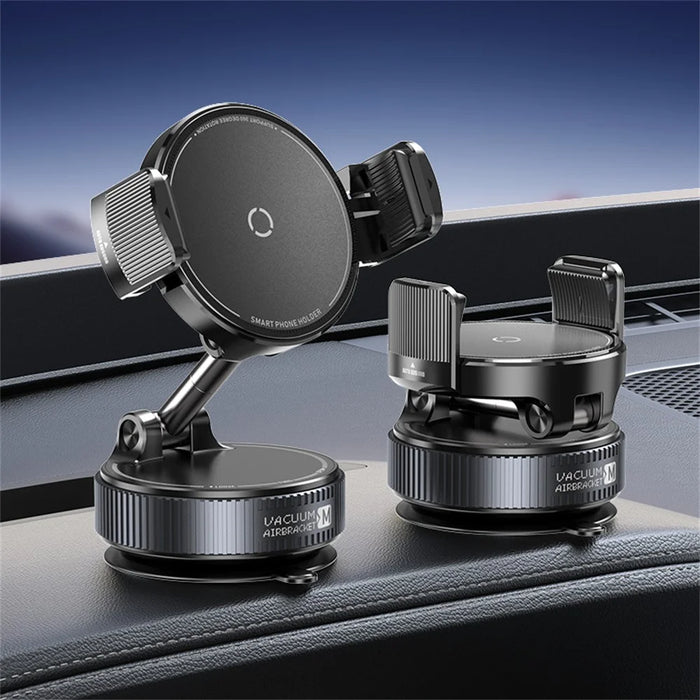 K55 Car Phone Holder 360 Degree Rotation Vacuum Suction Magnetic Mount for Dashboard Windshield - Black - 2