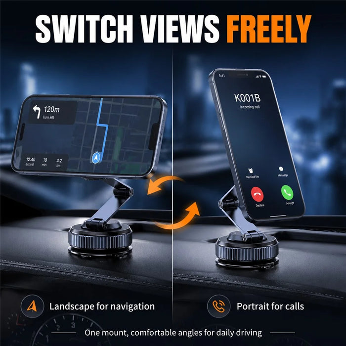 K001B Magnetic Car Phone Mount N52 Magnet 360 Degree Rotation Dashboard Stand Foldable Holder for Smartphone - Blue - 6
