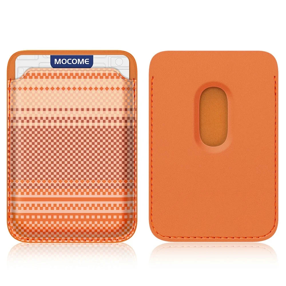 Magnetic Card Holder Wallet Slim RFID Blocking Card Slot Case Compatible with MagSafe - Orange - 1