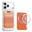 Magnetic Card Holder Wallet Slim RFID Blocking Card Slot Case Compatible with MagSafe - Orange - 2