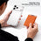 Magnetic Card Holder Wallet Tech Fabric RFID Blocking Phone Back Card Case - Orange - 5