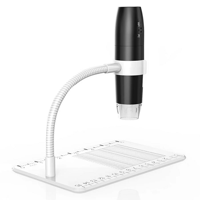 316-B WiFi Digital Microscope 50X-1000X 2MP 1080P HD Portable Handheld Magnifier for PCB Repair - Black Microscope / White Stand - 1