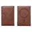 Tri-Fold Leather Card Holder Magnetic Phone Stand Wallet Credit Card Sleeves - Coffee - 1