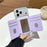 Tri-Fold Card Holder with Mirror Adjustable Stand Magnetic Multi-Card Slot Wallet - Purple - 2