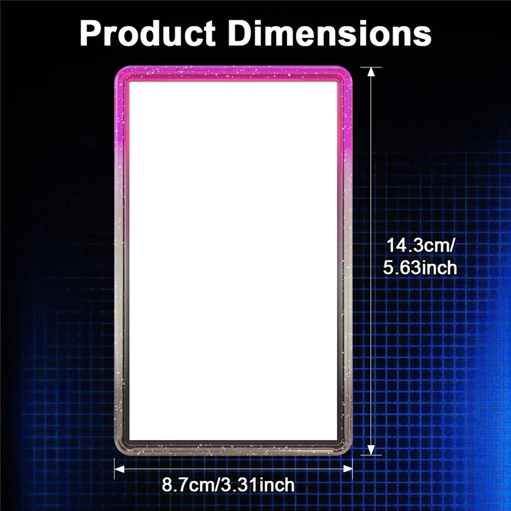 GW18 for PSA Card Slab Protector Case TPU Frame + PC Back Panel 35PT Standard Size Shockproof Gradient Glitter Cover - Sapphire+Black - 5