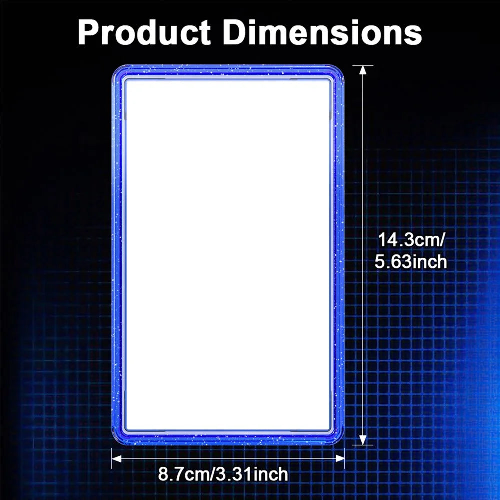 GW18 for PSA Card Slab Protector Case Transparent Glitter TPU + PC Impact Resistant Non-Slip Stackable Cover - Transparent Midight Green - 5