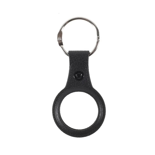 Matte Soft TPU Protective Skin Cover with Anti-Lost Keyring for Apple AirTag 2021 Finder - Black - 1