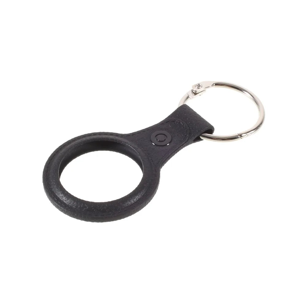 Matte Soft TPU Protective Skin Cover with Anti-Lost Keyring for Apple AirTag 2021 Finder - Black - 2