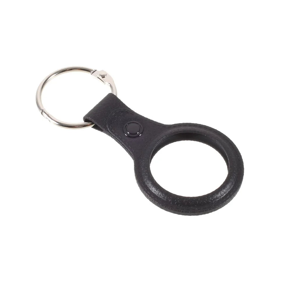 Matte Soft TPU Protective Skin Cover with Anti-Lost Keyring for Apple AirTag 2021 Finder - Black - 3