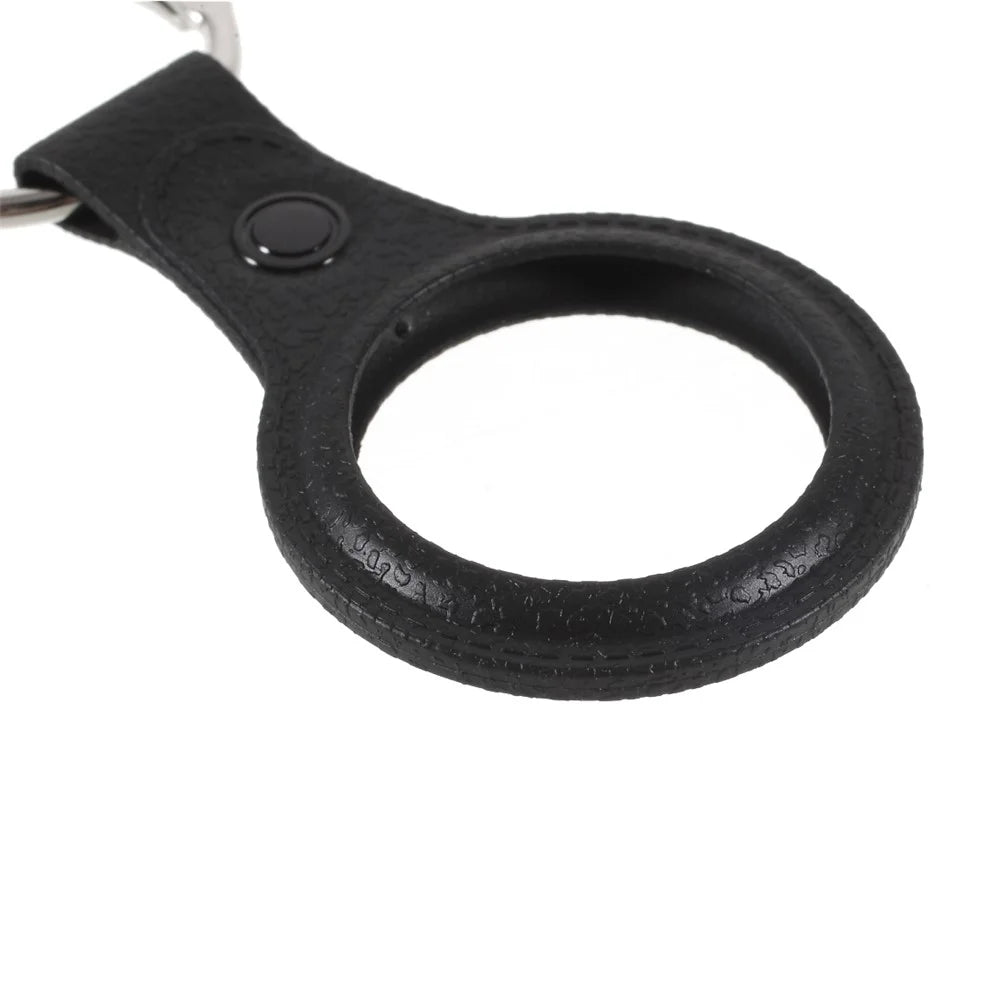 Matte Soft TPU Protective Skin Cover with Anti-Lost Keyring for Apple AirTag 2021 Finder - Black - 4