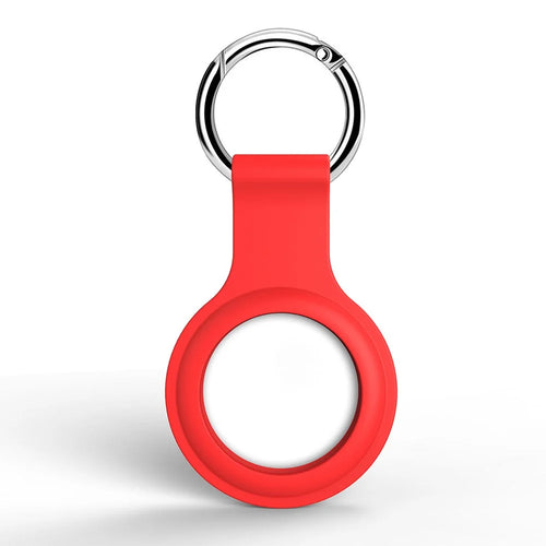 A002 Silicone Case Shock-proof Cover Skin Full Protection Shell for Apple AirTag Locator Tracker - Red - 1