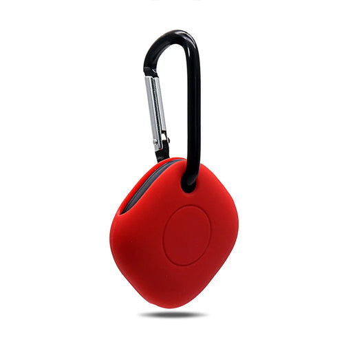 Portable Silicone Case Protective Cover with Buckle for Samsung Galaxy SmartTag Bluetooth-compatible Locator - Red - 1