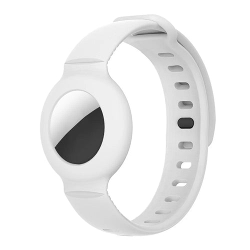 Soft Silicone Wristband Protective Case Cover Holder Bracelet for Apple AirTag - White - 1